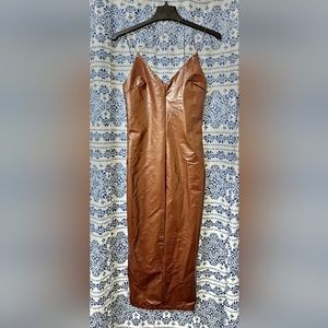 Fashion Nova Make It Sexy Faux Leather Midi Dress